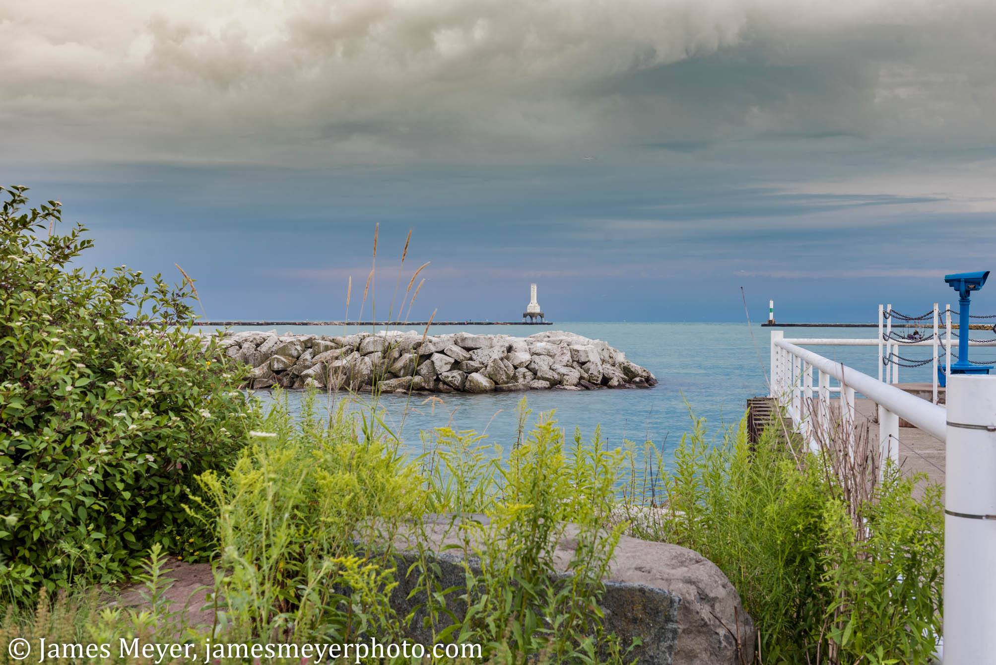 The view of the Port Washington marina from Rotary Park