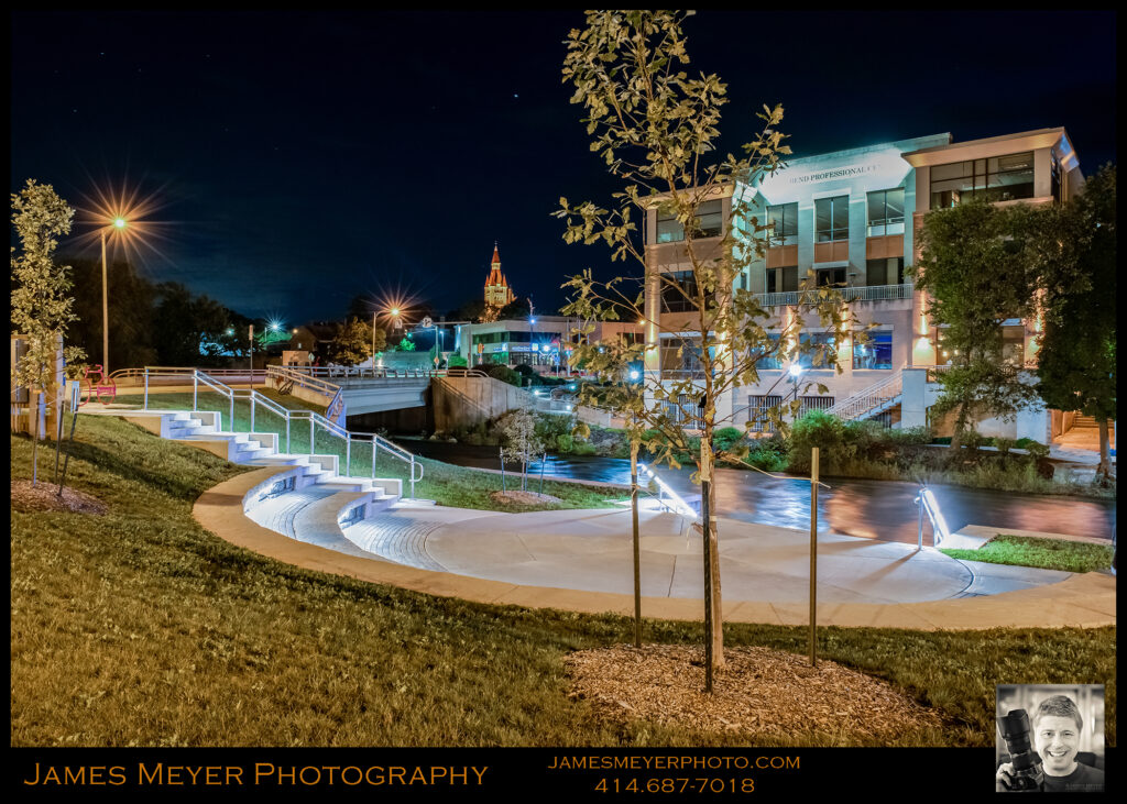 West Bend River Walk at Twilight by James Meyer