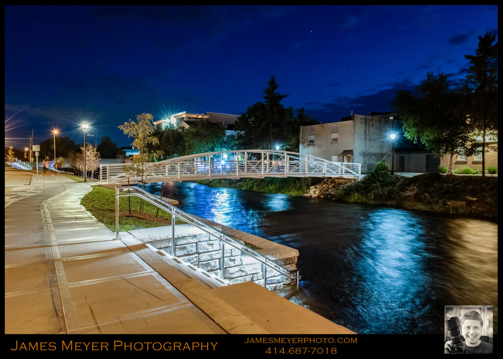 West Bend River Walk at Twilight by James Meyer